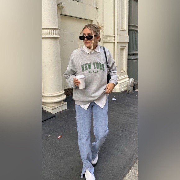 Lemon Ginger DRAKE Collegiate Sweatshirt – Grey/Blue - Picture 6 of 6